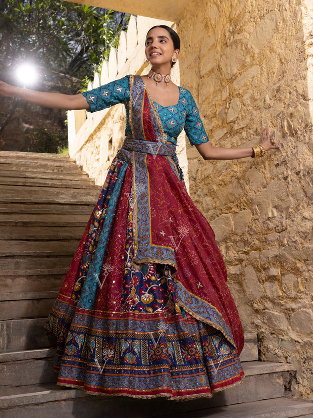 Multi Color Vasansi Silk Lehenga