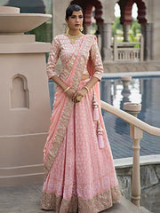 Pink Georgette Lehenga