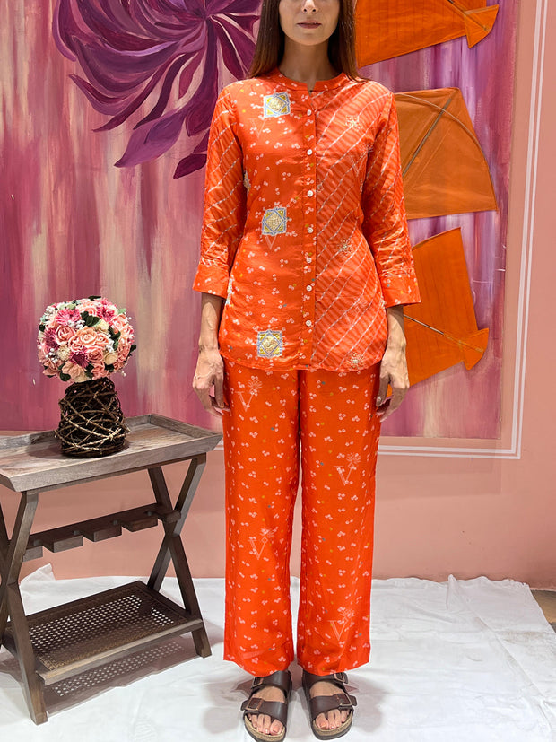 Orange Vasansi Silk Co-ord Set