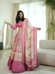 Masoom Pink Vasansi Silk Printed Lehenga