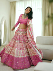 Masoom Pink Vasansi Silk Printed Lehenga