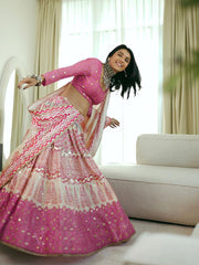 Masoom Pink Vasansi Silk Printed Lehenga