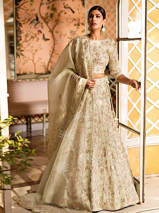 Mint Green Organza Lehenga