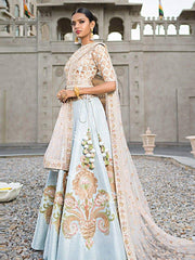 Aqua Blue Raw Silk Lehenga