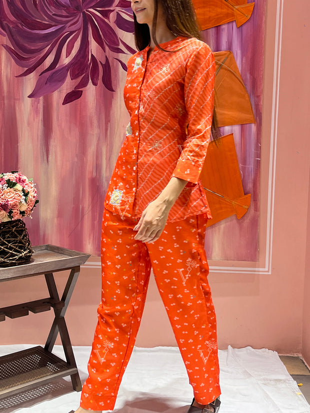 Orange Vasansi Silk Co-ord Set