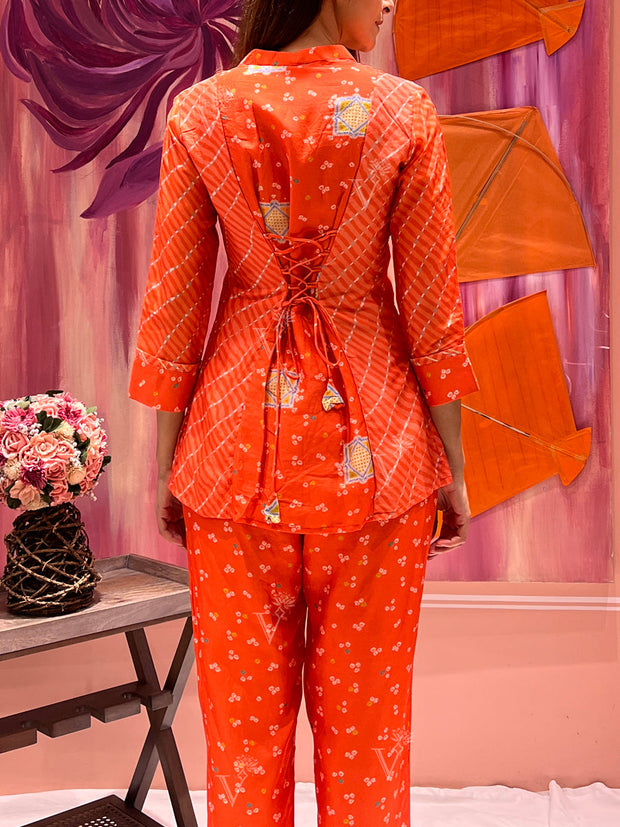 Orange Vasansi Silk Co-ord Set