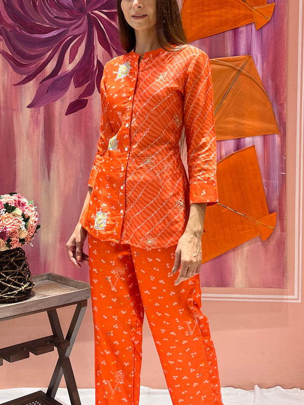 Orange Vasansi Silk Co-ord Set