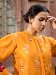 Yellow Vasansi Silk Embroidered Co-ord Set