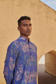 Berry Blue Khajuraho  Ganganagery Kurta