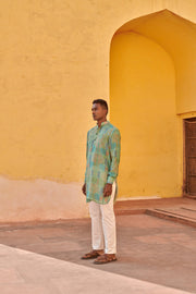 Cyan Green Ganganagery Kurta