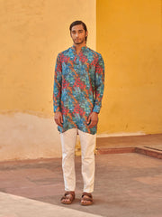 Jaco Floral Grey Ganganagery Kurta