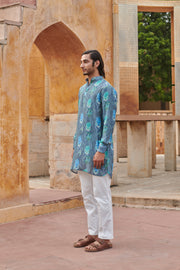 Leopard Grey Ganganagery Kurta