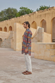 Cyan Blue Ganganagery Kurta