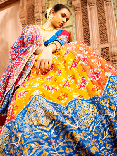 Multi Color Patola Vasansi Silk Printed Lehenga