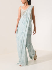 Ice Blue Draped Cocktail Dress