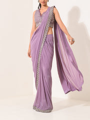 Lilac Pre-Draped Cocktail Saree