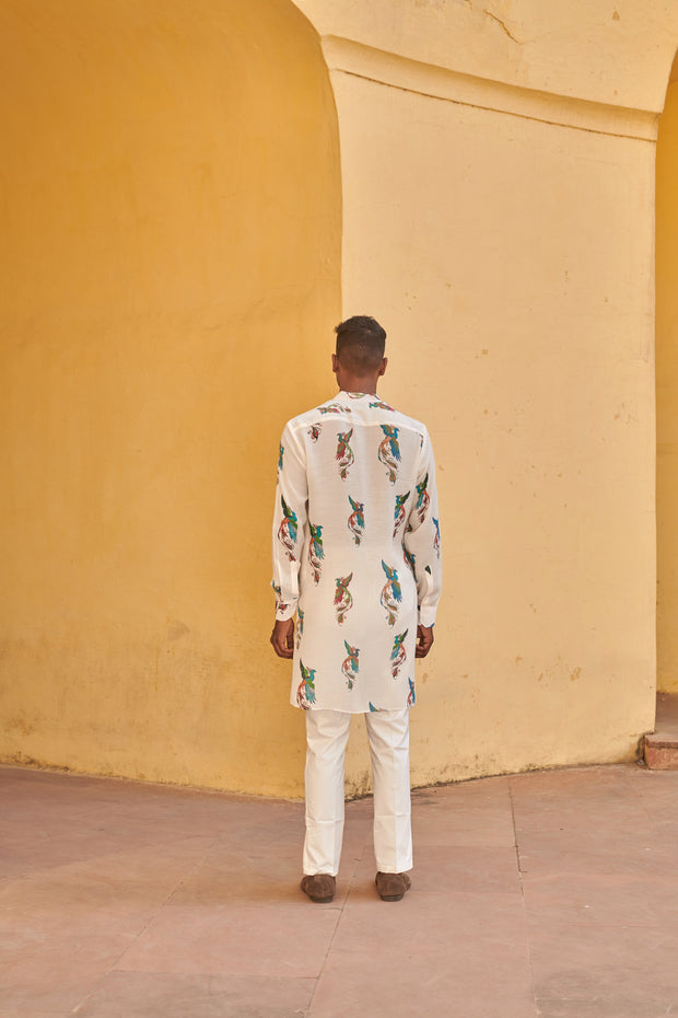 Phoenix White Ganganagery Kurta For Men