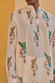 Phoenix White Ganganagery Kurta For Men