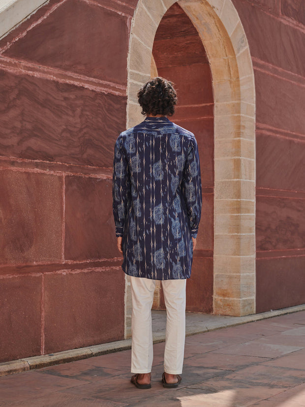 Khajuraho Blue Ganganagery Kurta