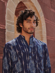 Khajuraho Blue Ganganagery Kurta