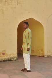 Fern Floral Green Ganganagery Kurta