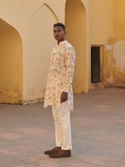 Crewel Cream Ganganagery Kurta