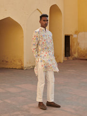 Crewel Cream Ganganagery Kurta