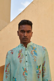 Phoenix Green Ganganagery Kurta For Men