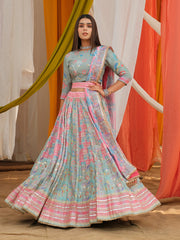 Grey Vasansi Silk Lehenga set