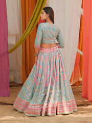 Grey Vasansi Silk Lehenga set