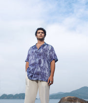 Khajuraho abstract blue Oversize Shirt