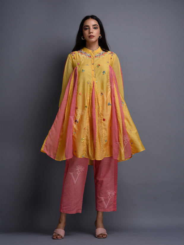 Yellow and Pink Cotton Co-ord Set