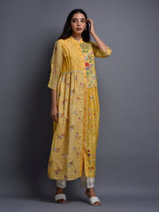 Yellow Cotton Embroidered Tunic