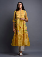 Yellow Cotton Embroidered Tunic