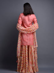 Pink Vasansi Silk Leheriya Palazzo Set