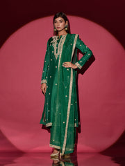 Green Silk Suit Set