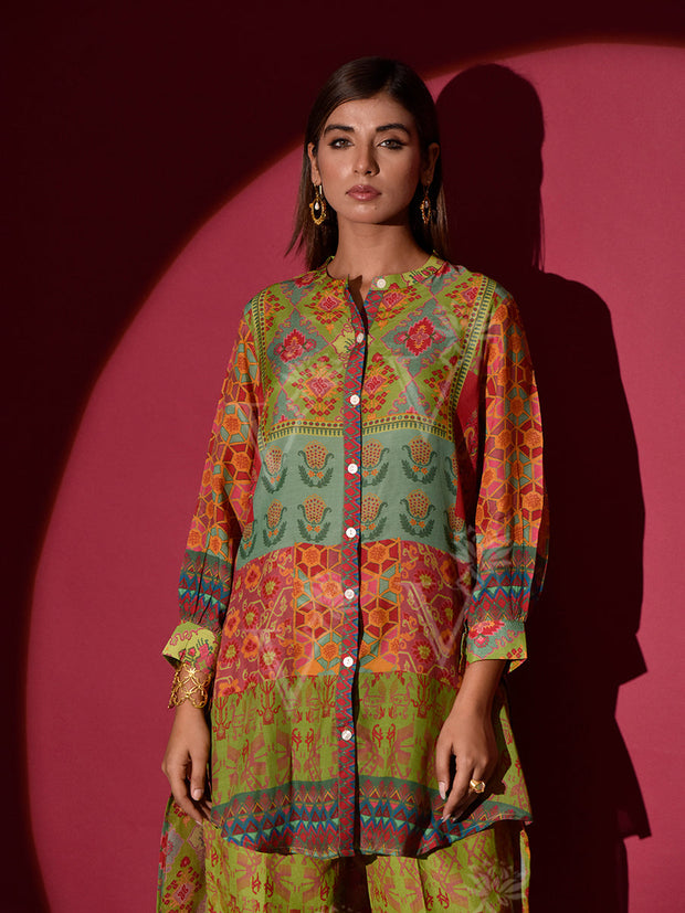 Green Vasansi Silk Printed Co-ord Set