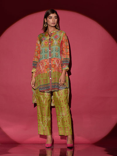 Green Vasansi Silk Printed Co-ord Set