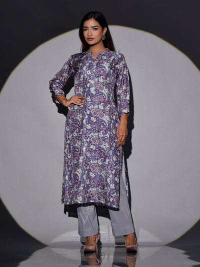 Grey Vasansi Silk Printed Kurta