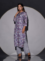 Grey Vasansi Silk Printed Kurta