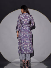 Grey Vasansi Silk Printed Kurta