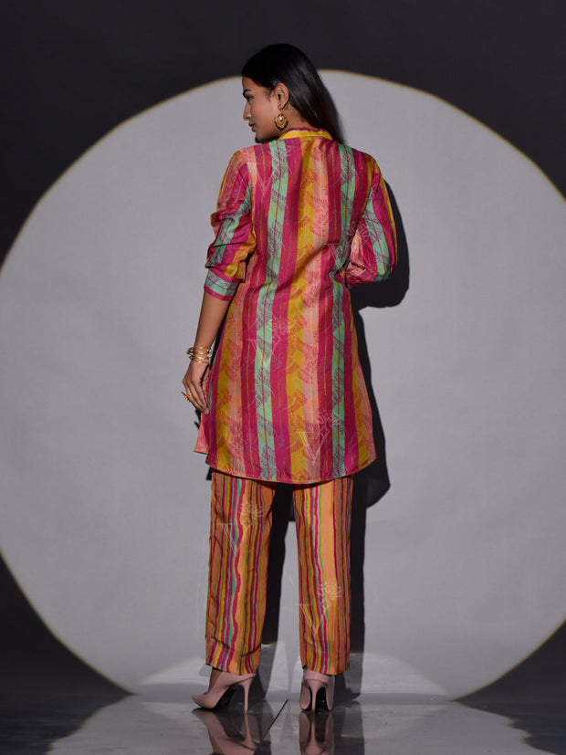 Multi Color Vasansi Silk Printed Co-ord Set