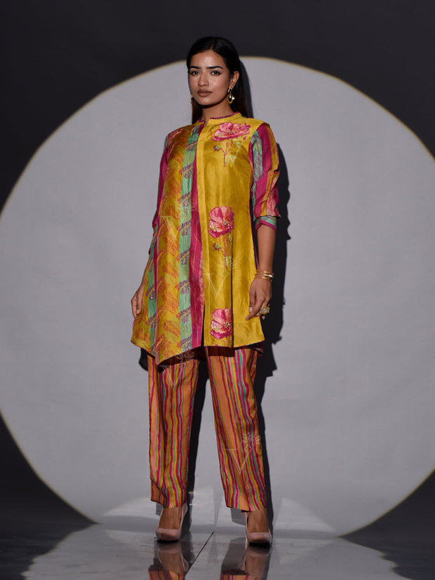 Multi Color Vasansi Silk Printed Co-ord Set