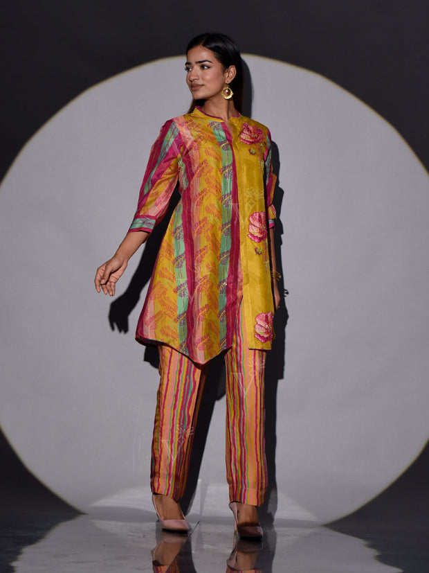 Multi Color Vasansi Silk Printed Co-ord Set