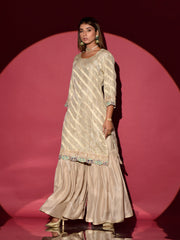 Beige Kurta and Sharara Set