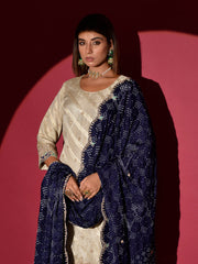 Beige Kurta and Sharara Set