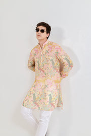 Shaye Cream Floral Ganganagery Kurta