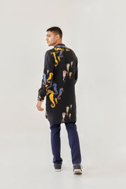 Seahorse Black Ganganagery Kurta