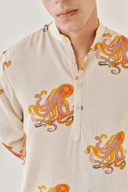 Octopus Vulgaris White Ganganagery Kurta