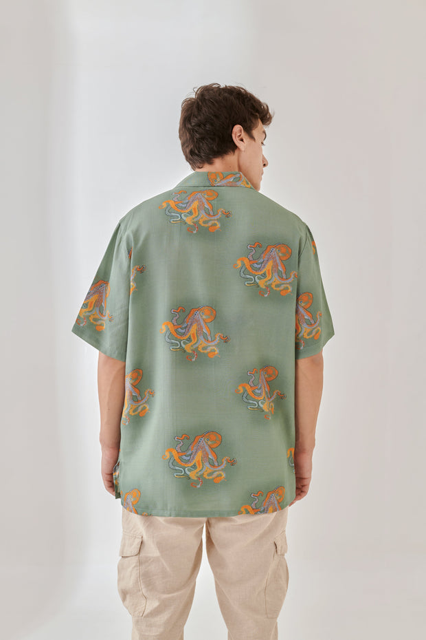 Octopus Vulgaris Sea Green Sea Green Oversize Shirt